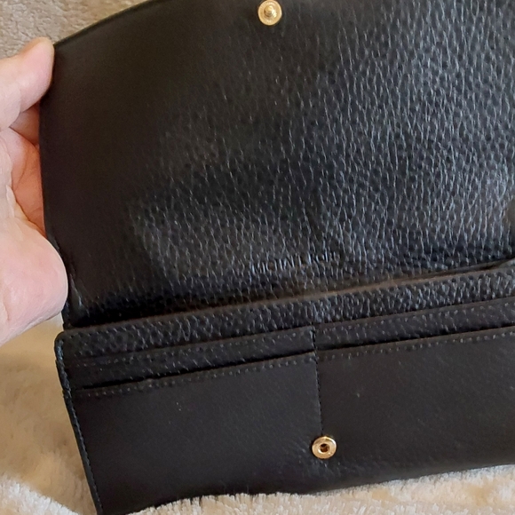 🌺 NEW Michael Kors Black Pebbled Leather Wallet - Picture 3 of 12